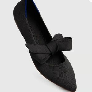 Rothy's Mary Jane Bow Flat Black Point Toe Comfort Shoe Size 13